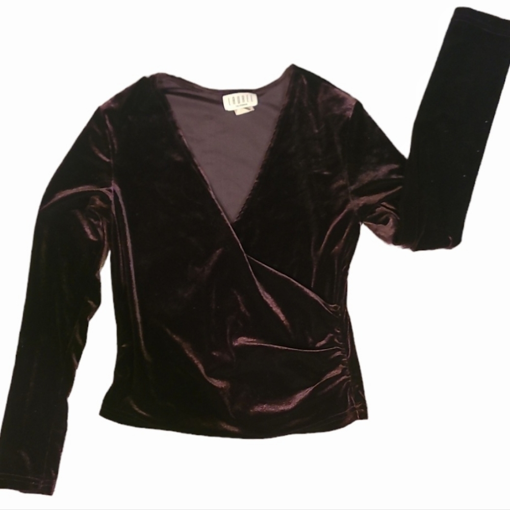 Long Sleeve Velvet Wrap Top